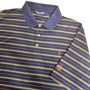 Polo Golf Ralph Lauren Striped Pima Cotton Golf Polo Shirt Embroidery Mens Large